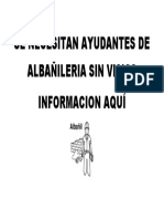 Se Necesitan Ayudantes de Albañileria Sin Visios