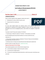 Semester Spring 2022 Psychological Testing & Measurements (PSY631) Assignment