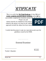 Certificate: External Examiner