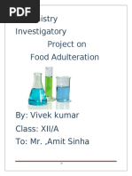 Investigatory Project On Food Adulteration: Chemistry