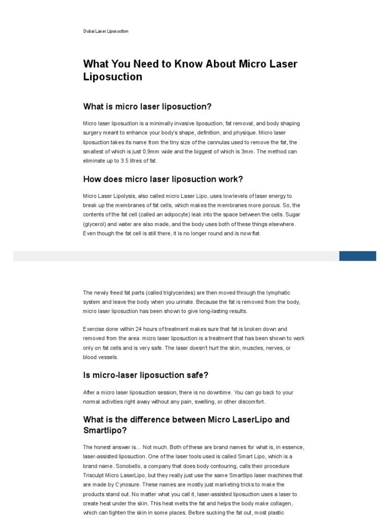 Laser Liposuction Scientific Reseach PDF Adipose Tissue Strength