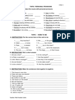 Topic: Personal Pronouns A. INSTRUCTION: Replace The Nouns With Personal Pronouns