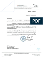 Carta Del SR MInistro González A Alberto Fernández
