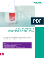 Acidic Bicarbonate Hemodialysis Concentrates: Mixing Ratio 1+34