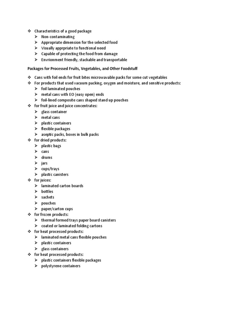 Characteristics of A Good Package PDF