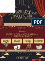 Traditional Conventional and 21ST Century Literary Genres