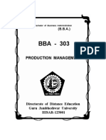 Production Management: Directorate of Distance Education Guru Jambheshwar University HISAR-125001
