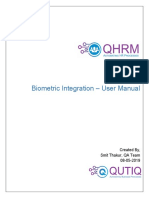 Biometric Integration - User Manual: Created By, Smit Thakur, QA Team 08-05-2019