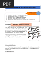 Fundamentals of Marksmanship: Firearms and Ammunitions