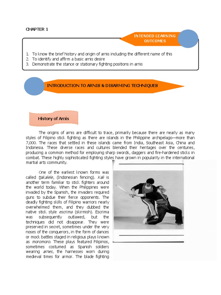 Introduction to Arnis and Disarming Techniques | PDF | Recreation ...