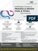 Process & Design Fmea & Pfmea: Certification Course On