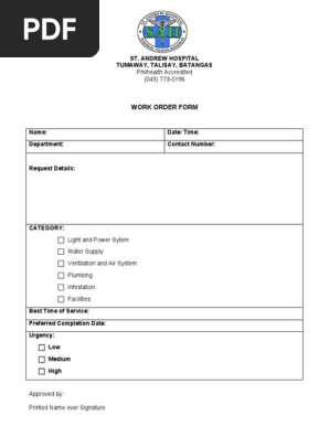 Work Order Form