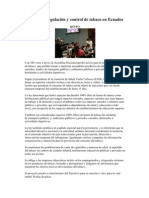 Aprobada Regulación y Control de Tabaco en Ecuador