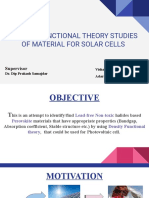 Density Functional Theory Studies of Material For Solar Cells