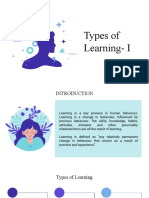 Types of Learning-I