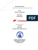Machine Designing: A Project Report Submitted in Partial Fulfillment of The Requirements For The Degree of