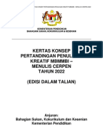 Kertas Konsep Pertandingan Penulisan Kreatif Mbmmbi - Menulis Cerpen 2022