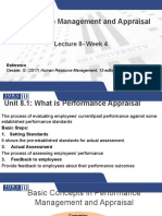 Performance Management and Appraisal: Lecture 8-Week 4