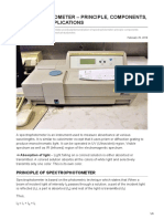Spectrophotometer Principle Components Working Applications