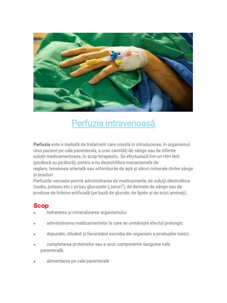 Perfuzia Intravenoasa | PDF