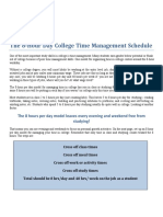 College Time Management Schedule