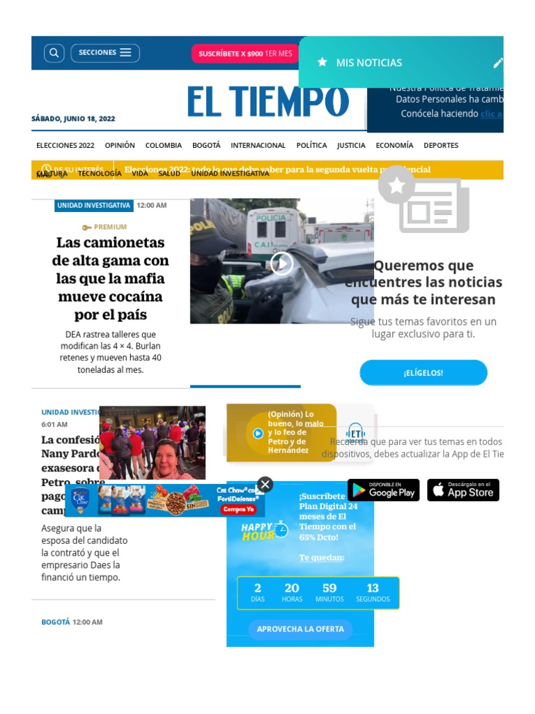 Noticias Principales de Colombia y El Mundo Noticias PDF Bogotá