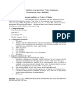 Formats and Guidelines For Preparation of Project Assignments Environmental Science (EV10003)