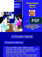 Penulisan Resume Dan Lamaran Kerja