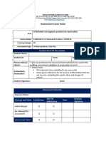 TKL college assessment for food safety certificate