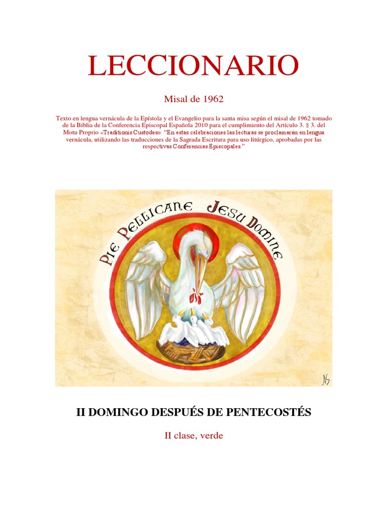 Ii Domingo Despues De Pentecostés Leccionario 1962 Pdf Misa Liturgia