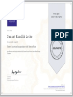 Sanket Kundlik Lothe: Project Certificate
