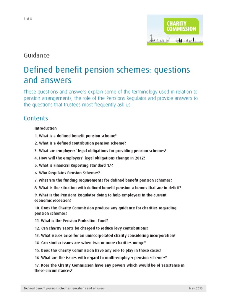 Defined Benefit Pension Schemes: Questions and Answers: Guidance | PDF ...