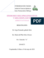 Síndromes mieloproliferativos y mielodisplásicos: abreviaturas y características