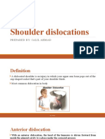 Shoulder Dislocations: Prepared By: Jalil Ahmad