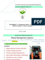 Introduction To Green Chemistry and Sustainable Development Synchronous Material Handout 1B