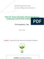 Topic E1: Green Chemistry, Renewable Energy Landscape and The Role of Nanomaterials
