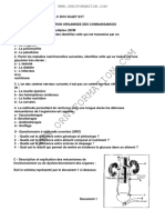 Orniformation Épreuve D' SVT Bepc Session 2010