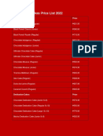 Red Ribbon Cakes Price List 2022