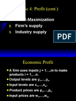 Topic 4: Profit (Cont.) : Profit-Maximization Firm's Supply Industry Supply