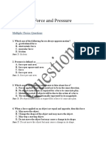 Chapter Force and Pressure Questions