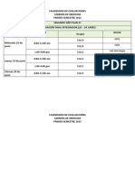 Calendario Evaluacion Final Integrador III Plan 21-Is 2022