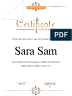Free Printable Honor Roll Certificate