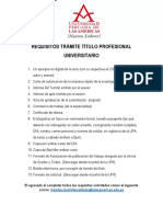 Requisitos Tramite Titulo Universitario