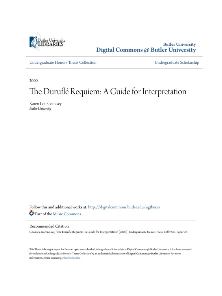 The Duruflé Requiem A Guide For Interpretation PDF Gregorian