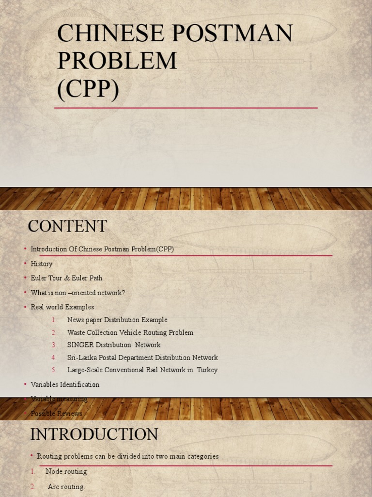 Chinese Postman Problem Presentation | PDF | Routing | Applied Mathematics