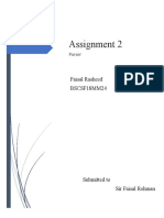 Assignment 2: Faisal Rasheed BSCSF18MM24