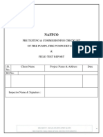 Naffco: Pre Testing & Commissioning Checklist of Fire Pumps, Fire Pumps Details & Field Test Report