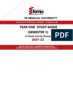 KMU DPT curriculum guide for anatomy, physiology and more