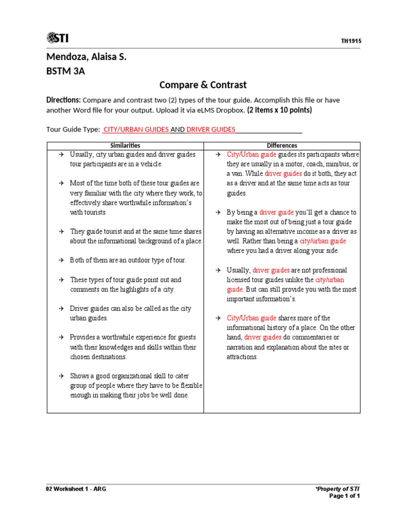 Mendoza, Alaisa S. BSTM 3A Compare & Contrast | Download Free PDF ...