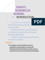 Quality Assurance in Nursing: An Innovative and Revolutionary Approach